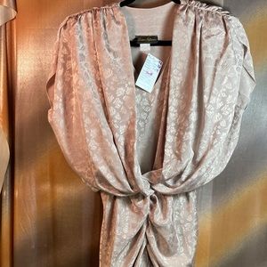 Vintage 80’s nude hip‎ hugging dress 48” chest 38” hip 12-18” waist 116